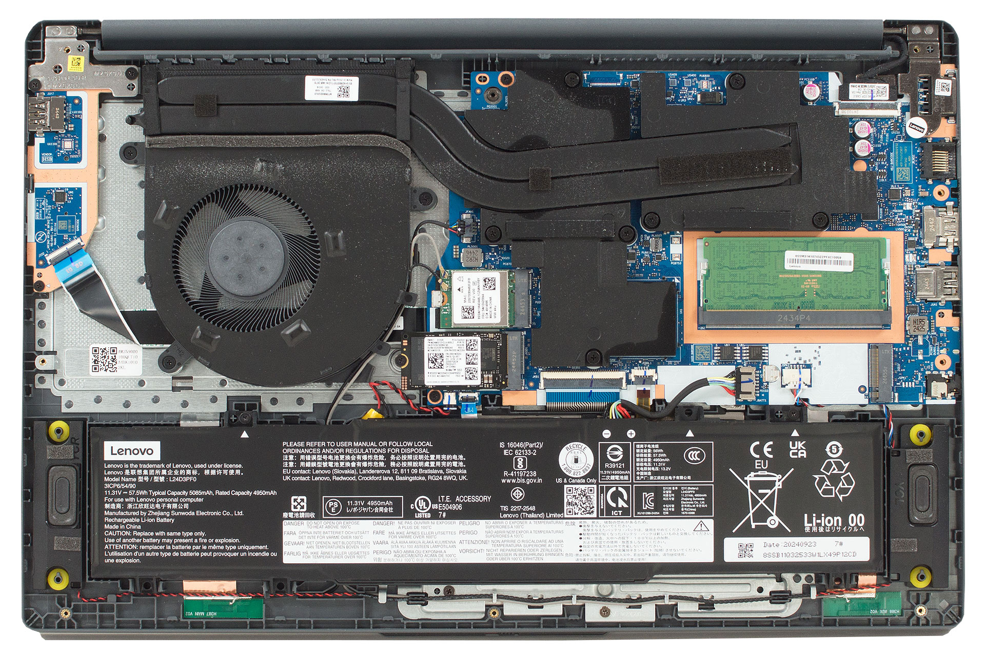Internal Photo of Lenovo LOQ 15AHP9, 15ARP9, 15IAX9, 15IAX9E, 15IAX9I, 15IRX9, GeekPro G5000 2024, black backlit US keyboard AI (LOQ 15IAX9E)